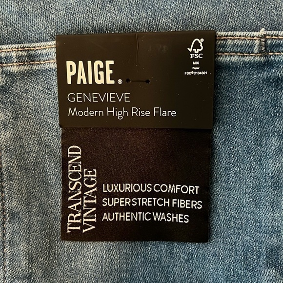 PAIGE Genevieve Modern High Rise Flare Jeans in Golden Years Size 32 NWT! - Picture 3 of 16